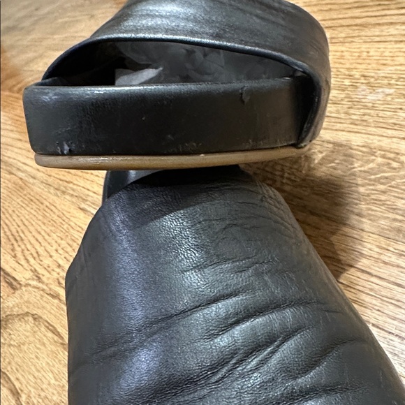 Beek pelican leather platform sandal Slides black size 10 - Picture 5 of 9